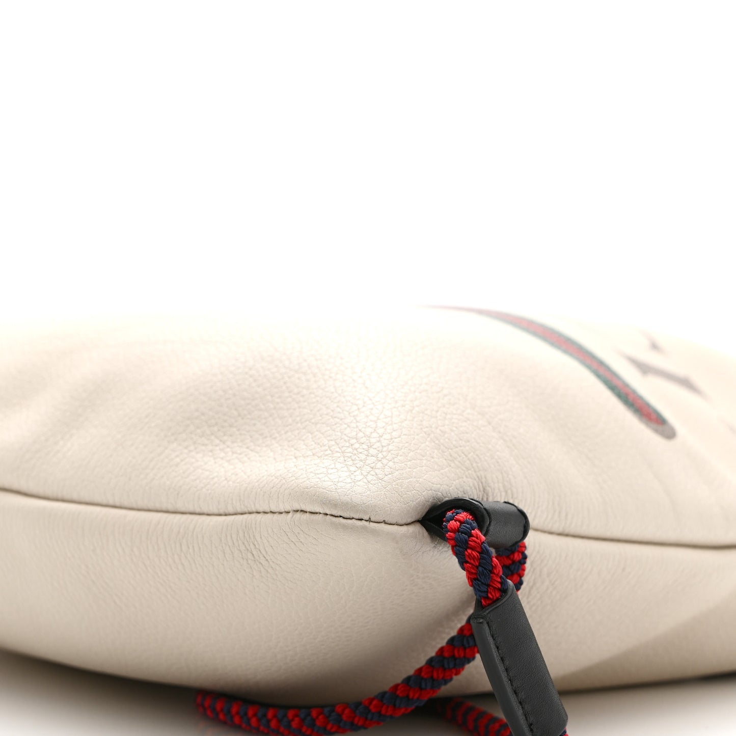 Calfskin Logo Drawstring Backpack Mystic White