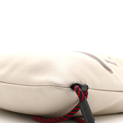 Gucci Calfskin Logo Drawstring Backpack Mystic White 11 of 11