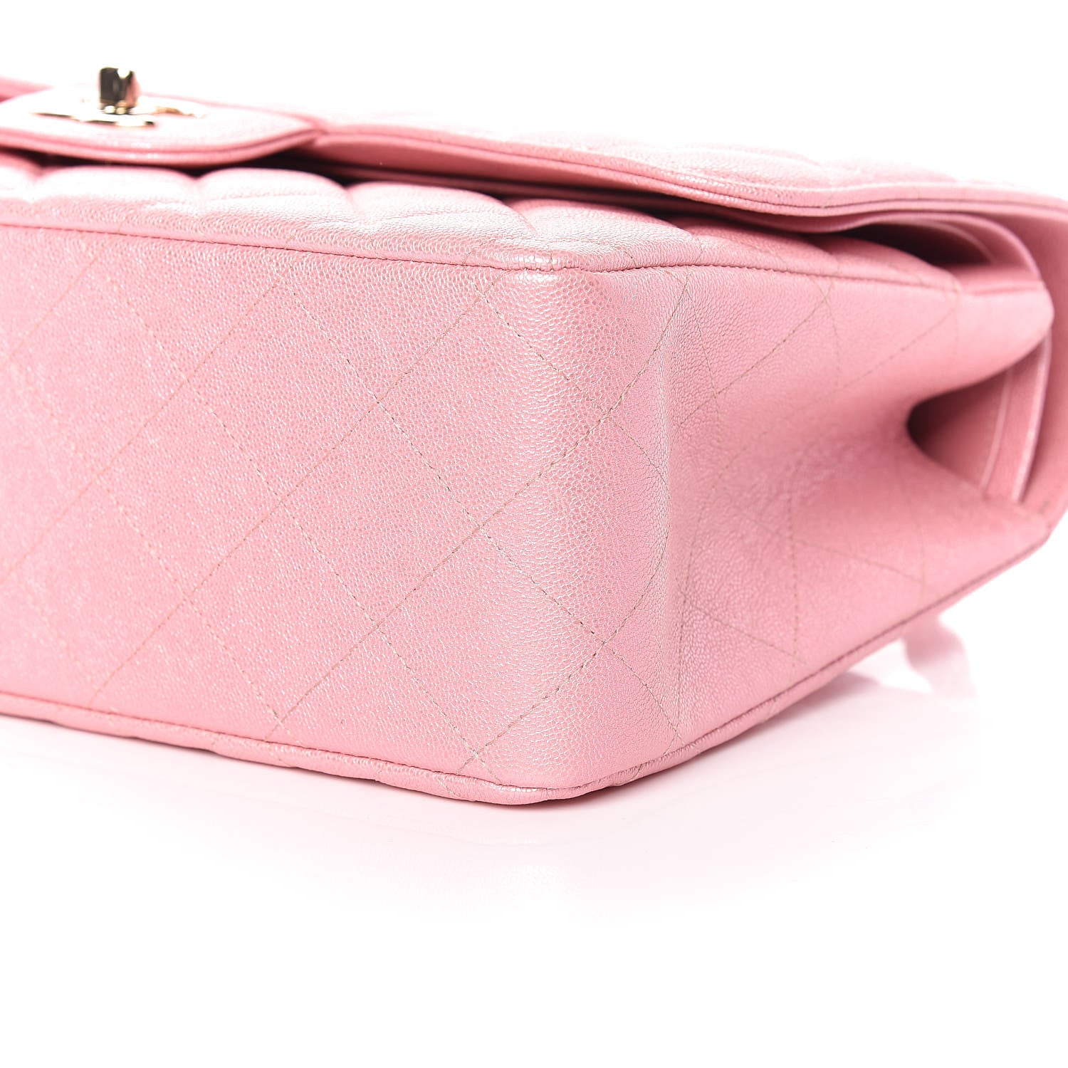 Chanel Iridescent Caviar Quilted Jumbo Double Flap Rose Pink 9 of 10