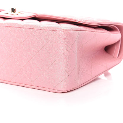 Chanel Iridescent Caviar Quilted Jumbo Double Flap Rose Pink 9 of 10