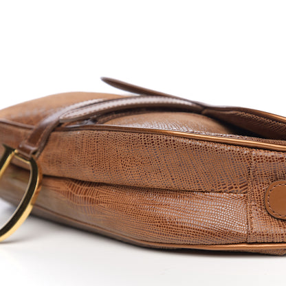 Christian Dior Lizard Saddle Bag Brown 8 of 9