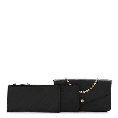 Louis Vuitton Empreinte Pochette Felicie Chain Wallet Black 1 of 11