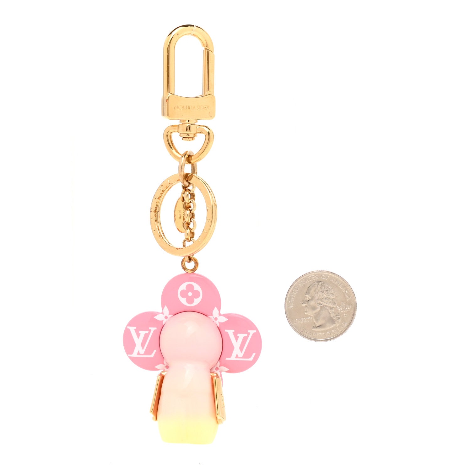 Louis Vuitton Giant Monogram Vivienne Bag Charm Key Holder Rose 2 of 5