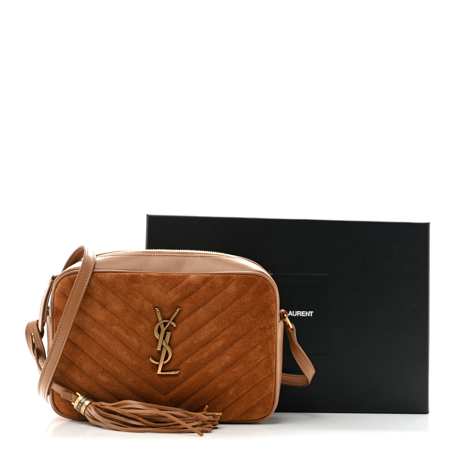 Saint Laurent Suede Matelasse Monogram Lou Camera Bag Cinnamon 12 of 12