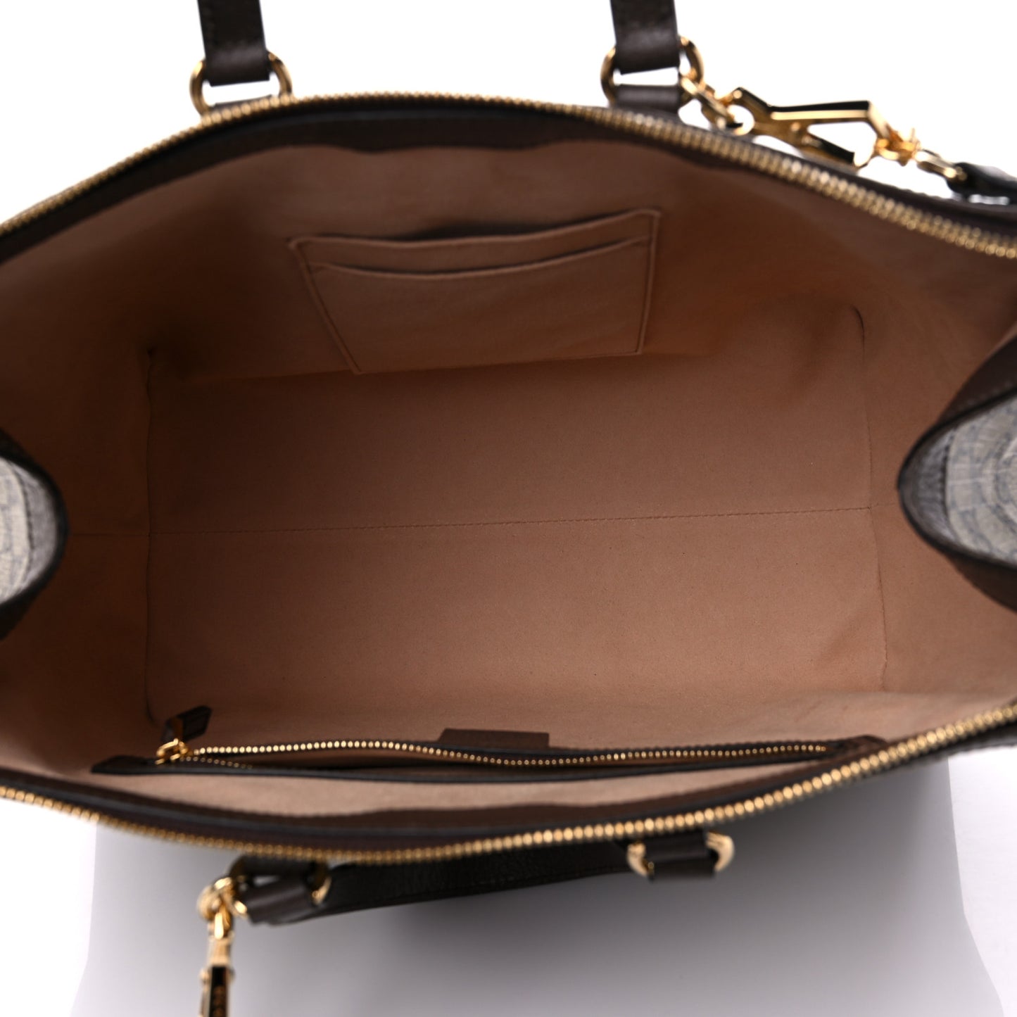 GG Supreme Monogram Web Medium Ophidia Tote Bag Brown
