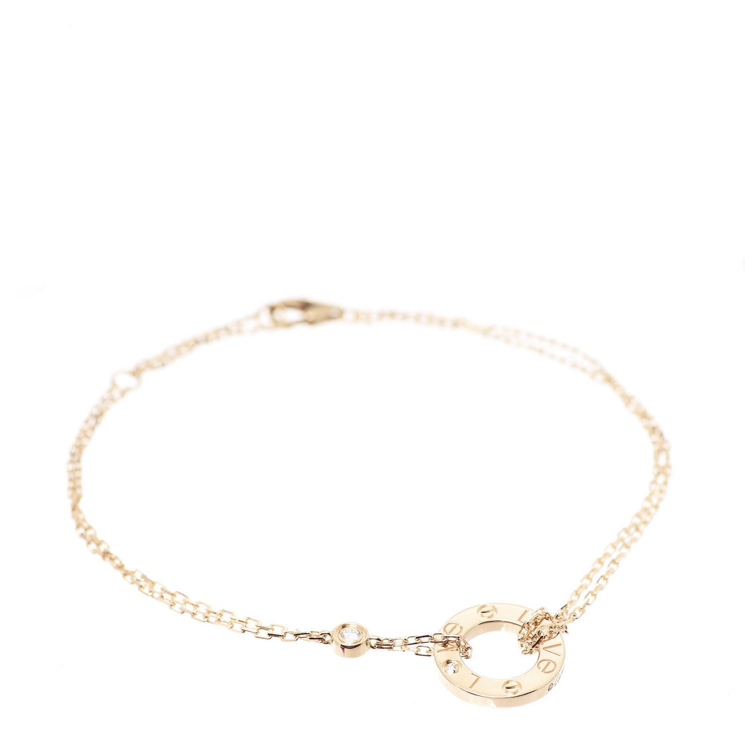 Cartier 18K Pink Gold Diamond LOVE Bracelet 1 of 6
