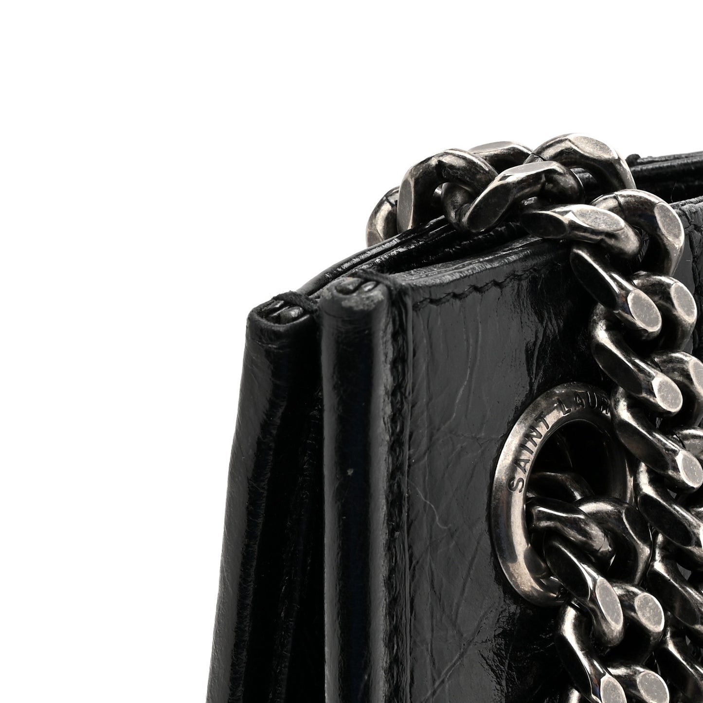 Crinkled Calfskin Matelasse Monogram Medium Niki Shopper Tote Black