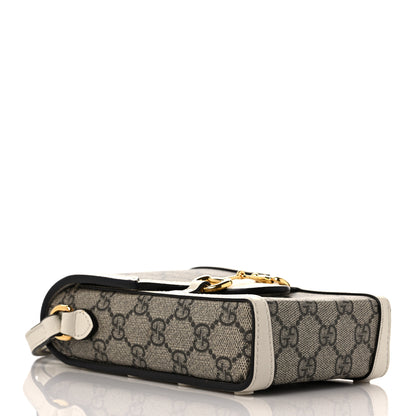 Gucci GG Supreme Monogram Azalea Calfskin Mini Horsebit 1955 Crossbody Bag Beige Ebony Mystic White 4 of 9