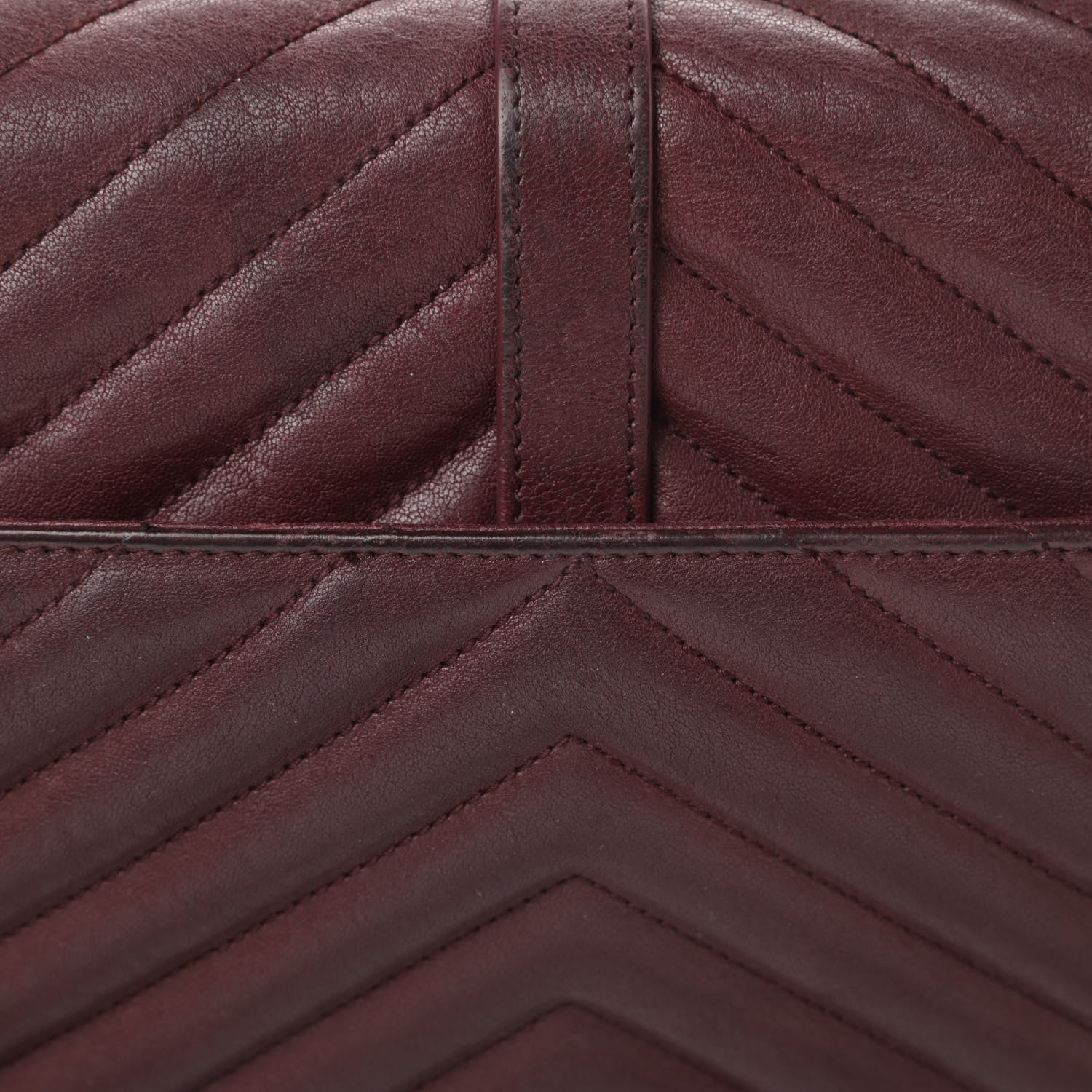 Saint Laurent Sheepskin Matelasse Chevron Monogram Medium College Bag Rouge Legion 12 of 14