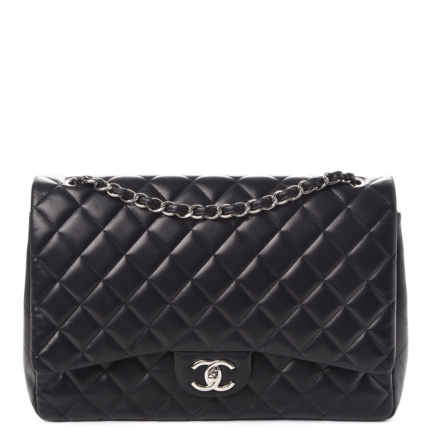 Chanel Lambskin Quilted Maxi Double Flap Black 1 of 12