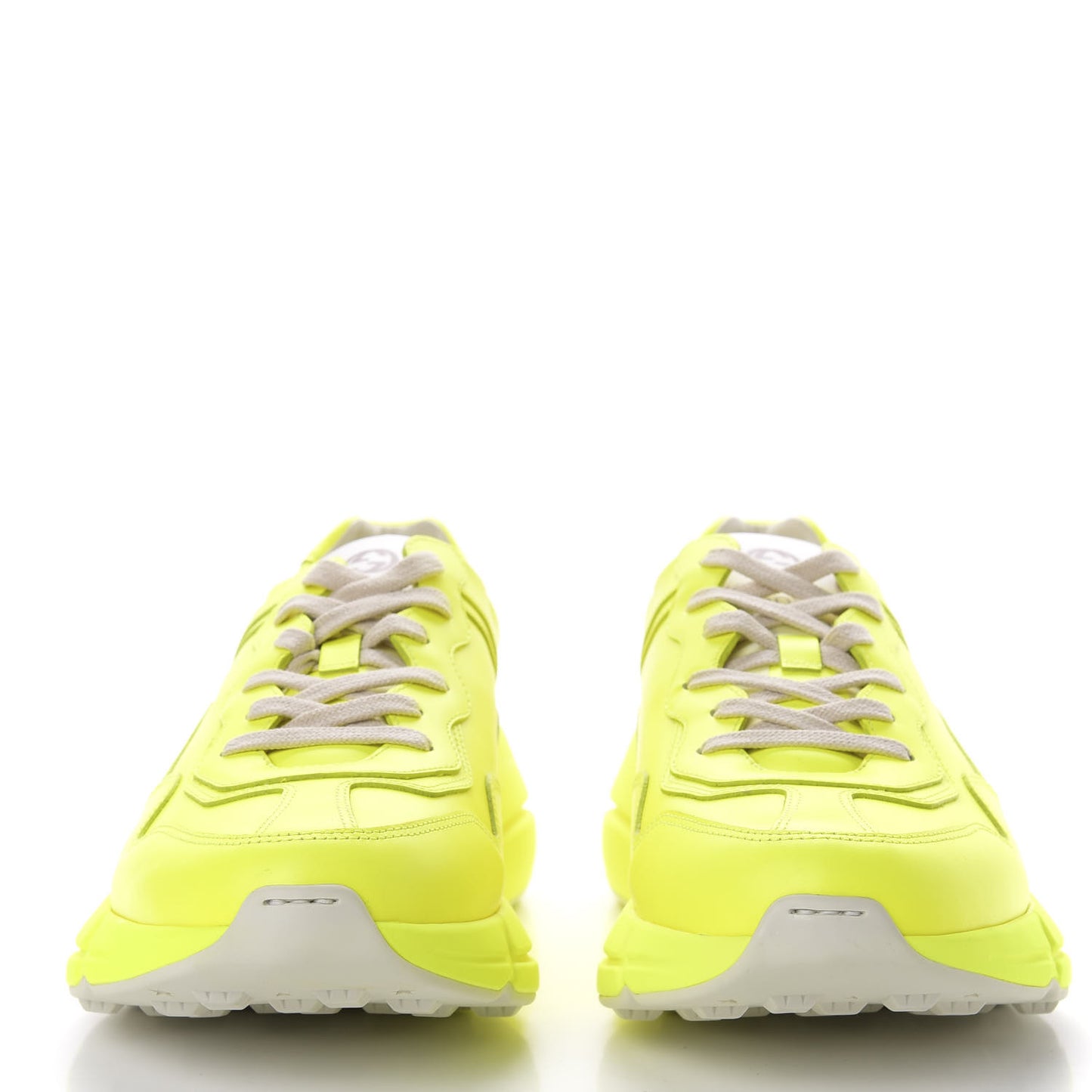Calfskin Mens Rhyton Sneakers 9.5 Yellow Fluo