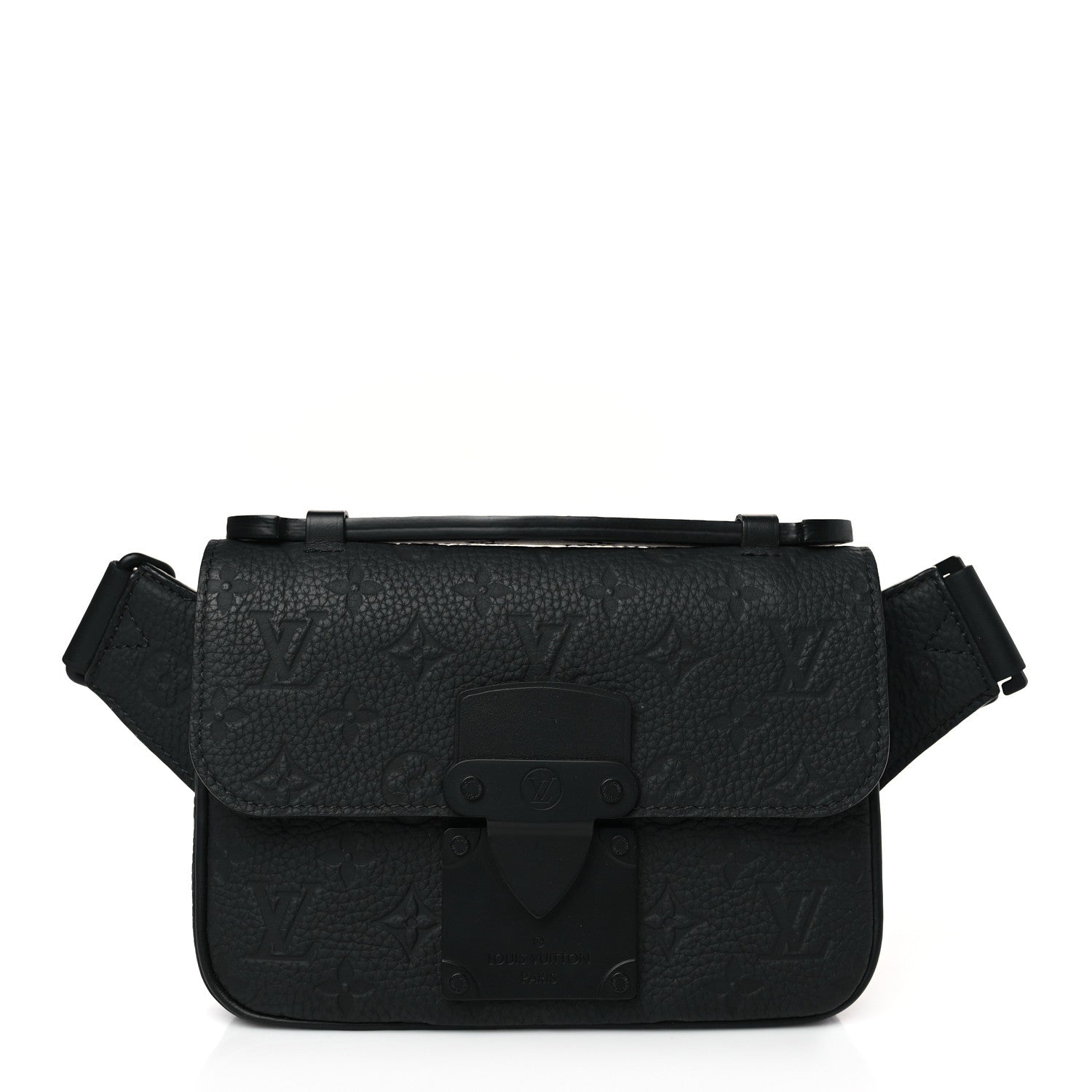 Louis Vuitton Taurillon Monogram S Lock Sling Bag Black 1 of 8
