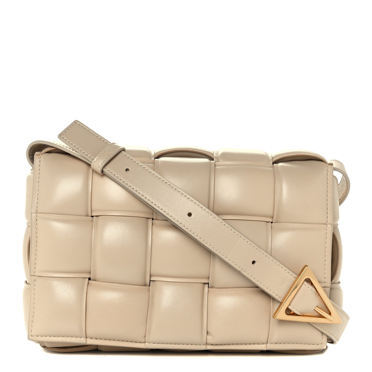 Nappa Maxi Intreccio Padded Cassette Crossbody Bag Porridge