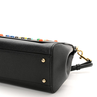 Dolce & Gabbana Dauphine Medium DG Family Patch Miss Sicily Satchel Black 10 of 11