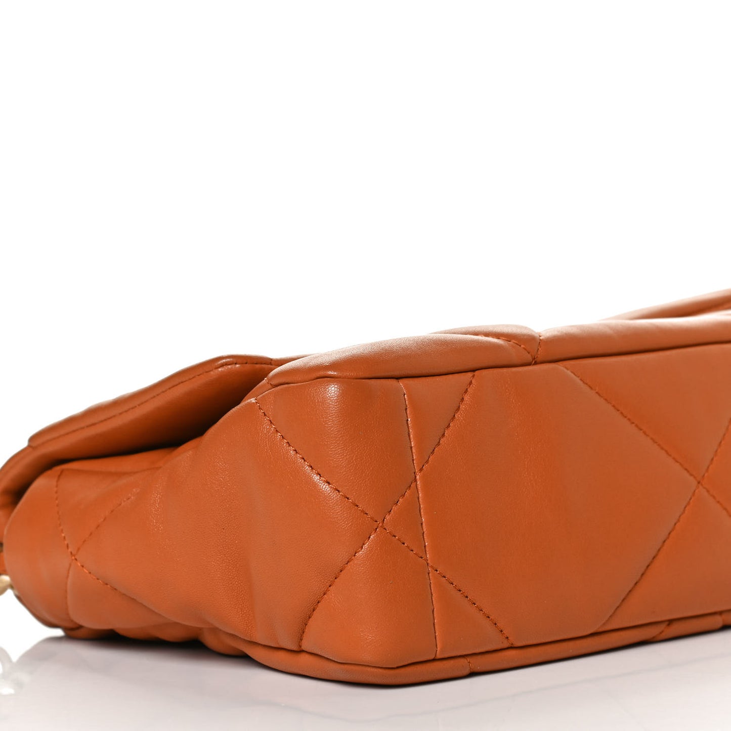 Lambskin Quilted Medium Chanel 19 Flap Light Brown