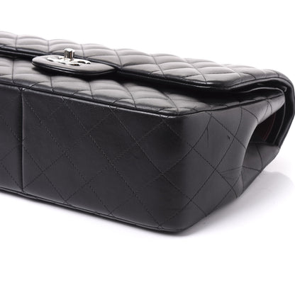 Chanel Lambskin Quilted Jumbo Double Flap Black 6 of 12