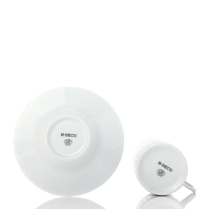 Hermes Porcelain H Deco Coffee Cup And Saucer Set Of 2 Black 5 of 9