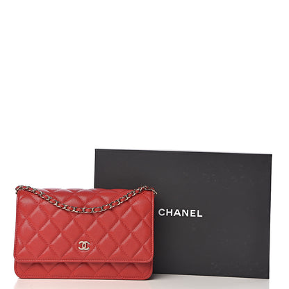 Chanel Caviar Quilted Wallet on Chain WOC Red 12 of 12