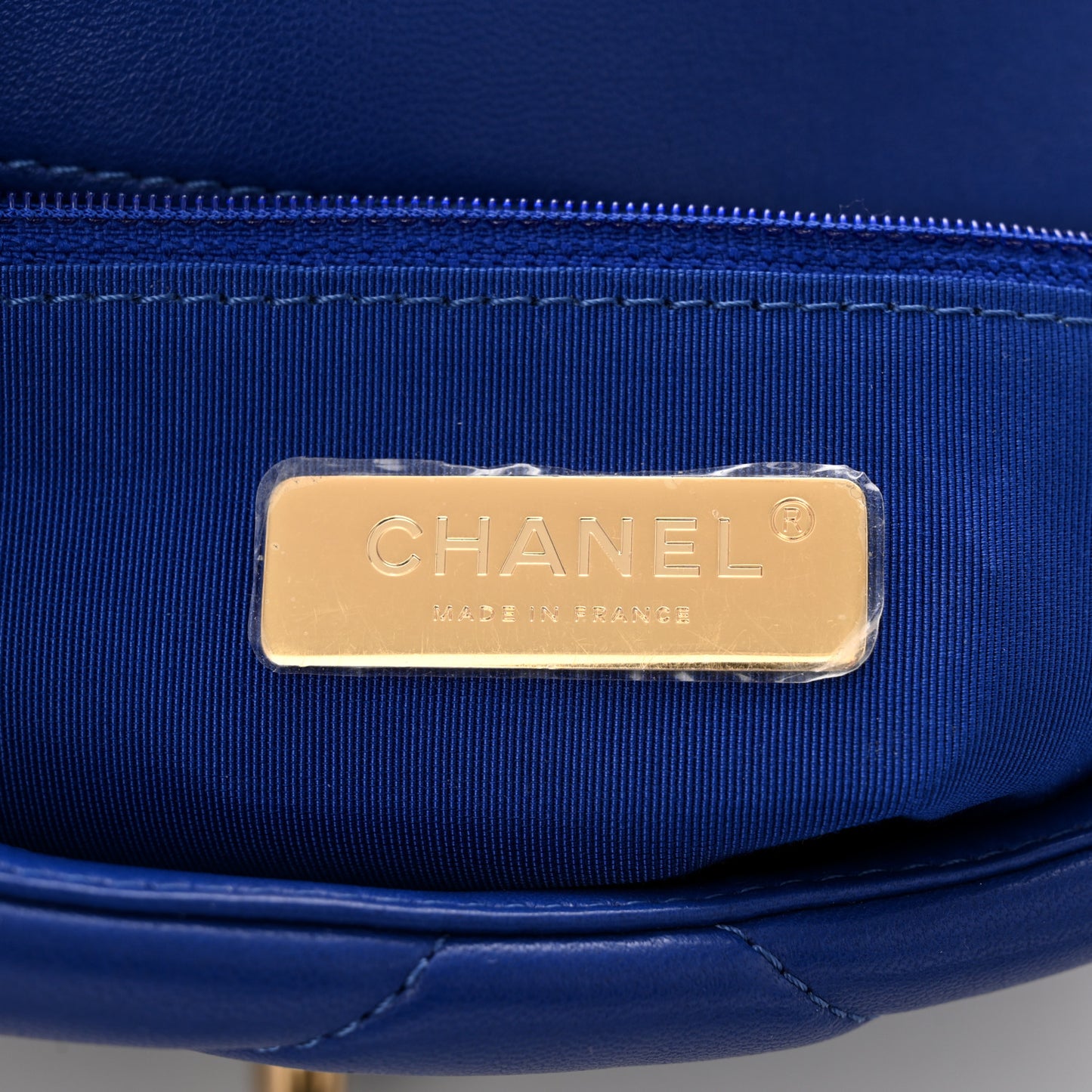 Lambskin Quilted Medium Chanel 19 Flap Blue