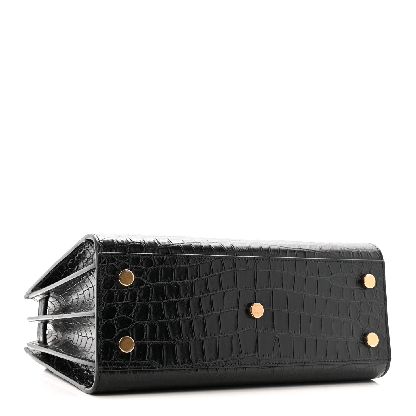 Calfskin Crocodile Embossed Baby Sac De Jour Black