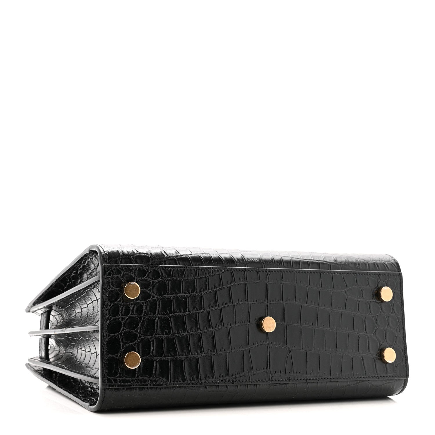 Saint Laurent Calfskin Crocodile Embossed Baby Sac De Jour Black 4 of 12