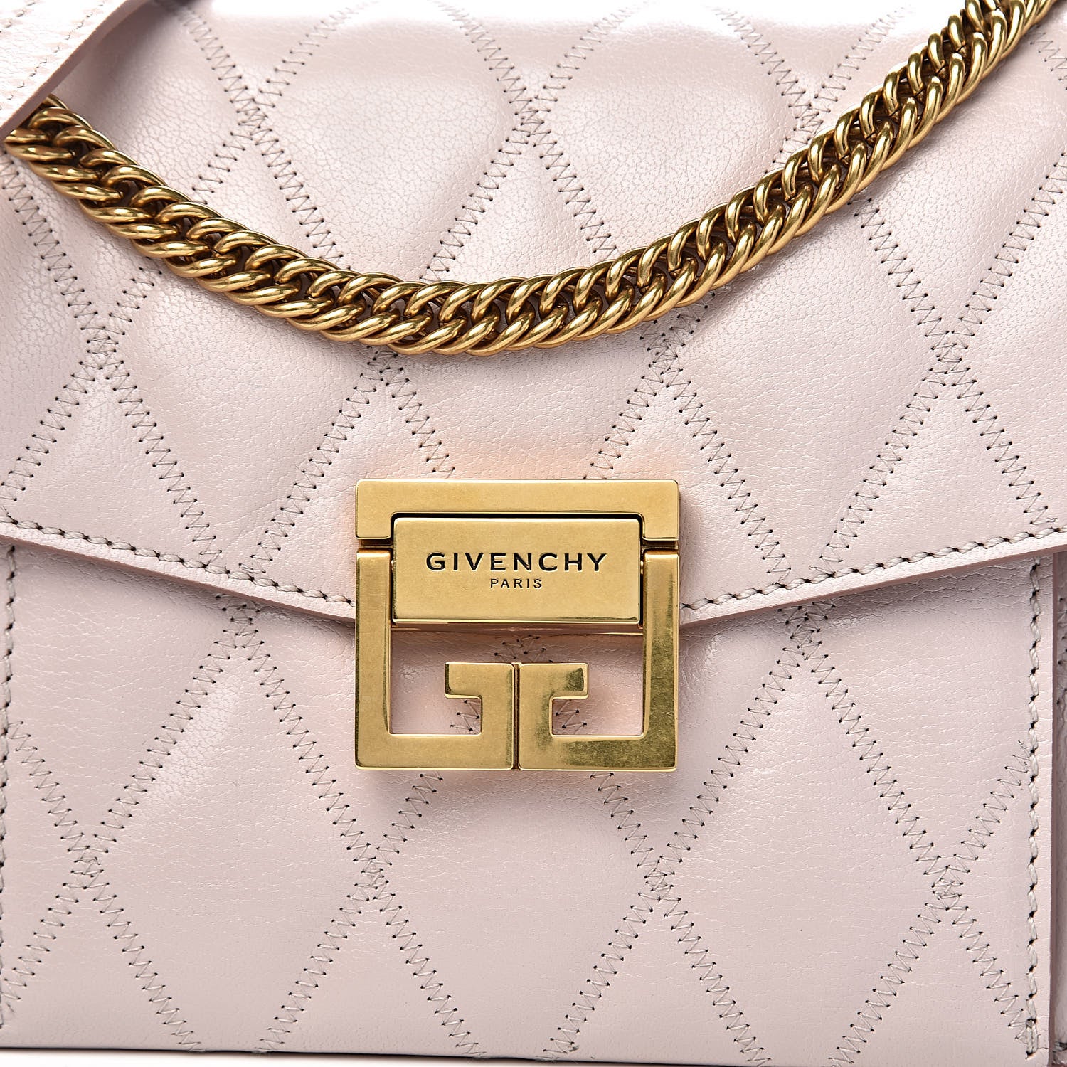Givenchy Goatskin Quilted Small GV3 Shoulder Bag Natural 10 of 10