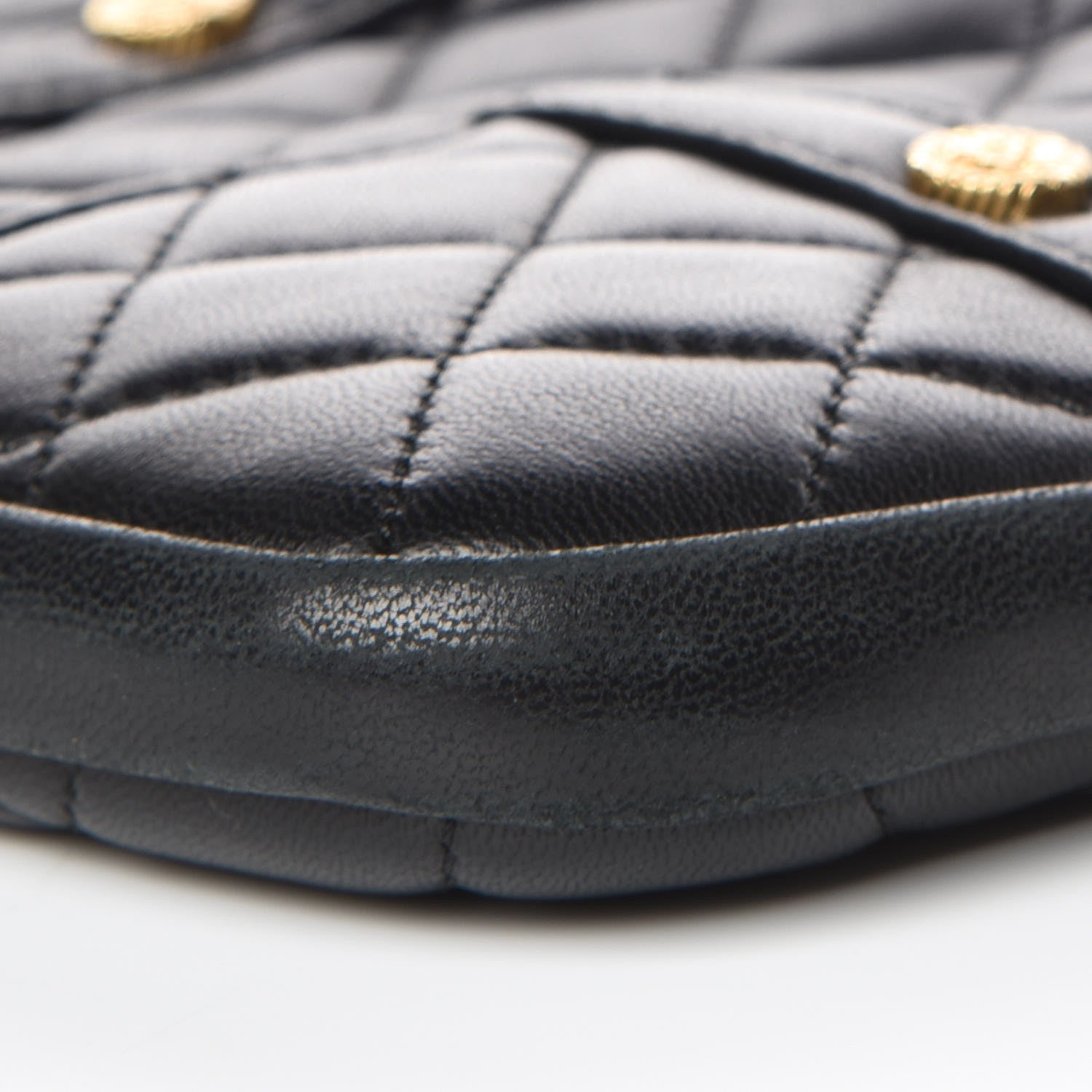 Chanel Calfskin Quilted Small Girl Shoulder Bag Black 9 of 10