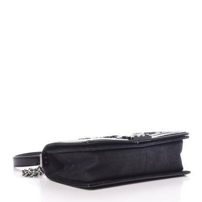 Chanel Patent Iridescent Calfskin Sequin Medium Boy Flap Bag Black 4 of 8