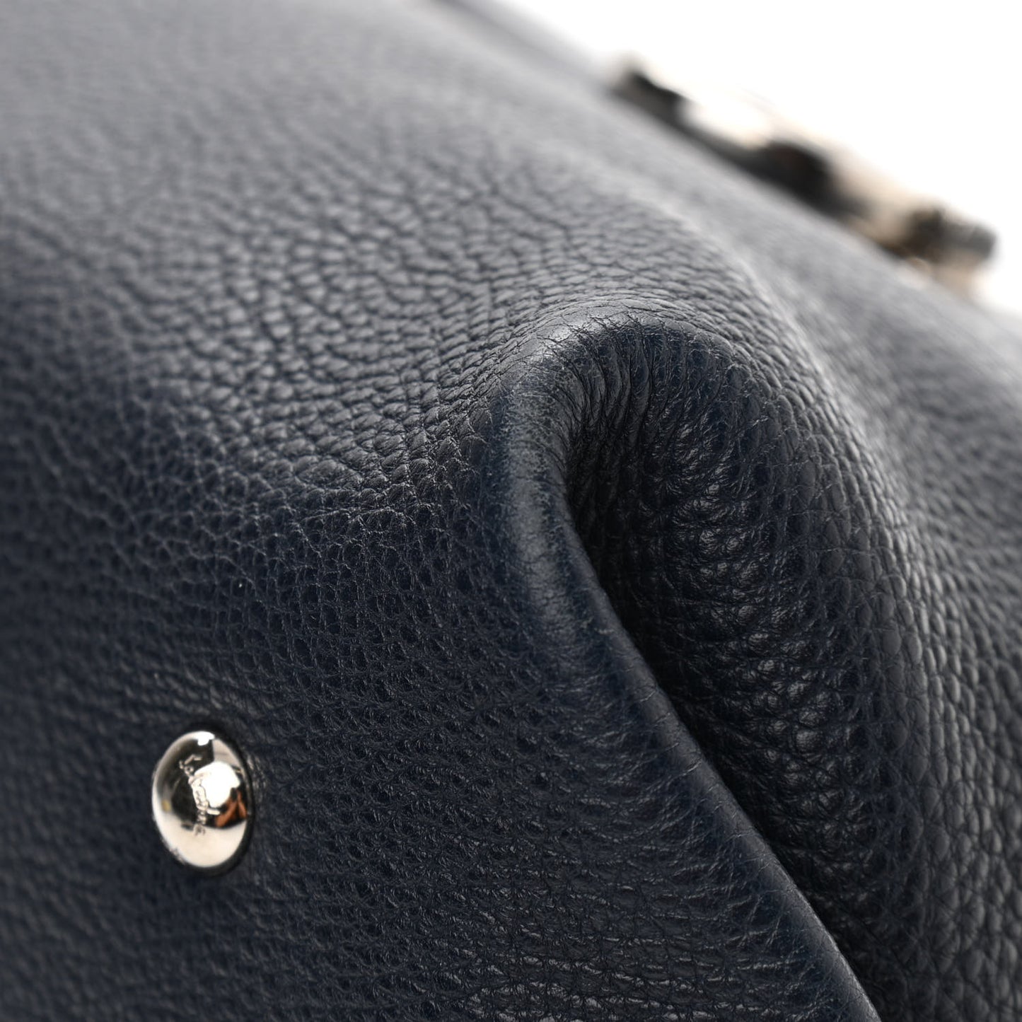 Grained Calfskin Sofia Satchel Navy