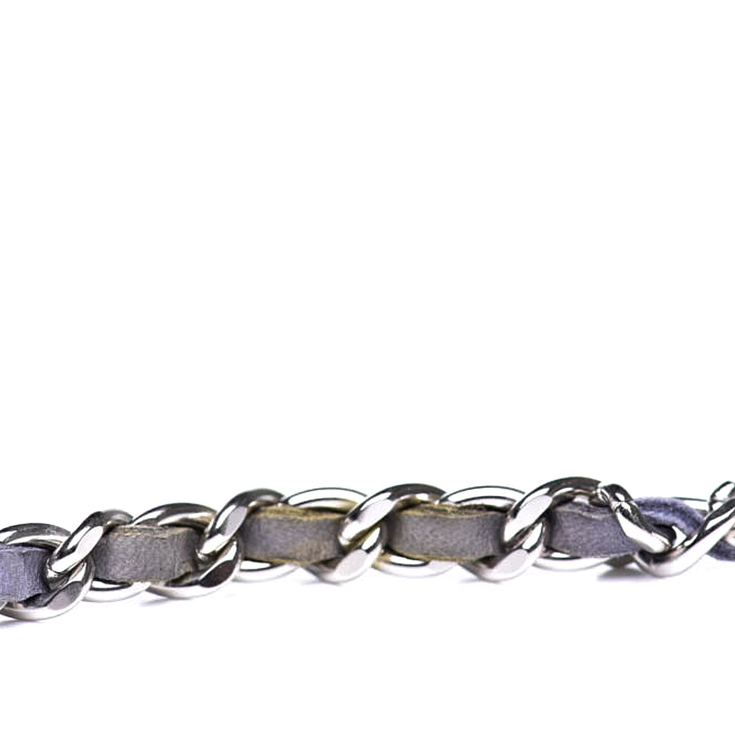 Lambskin Chain Logo Belt Silver Purple