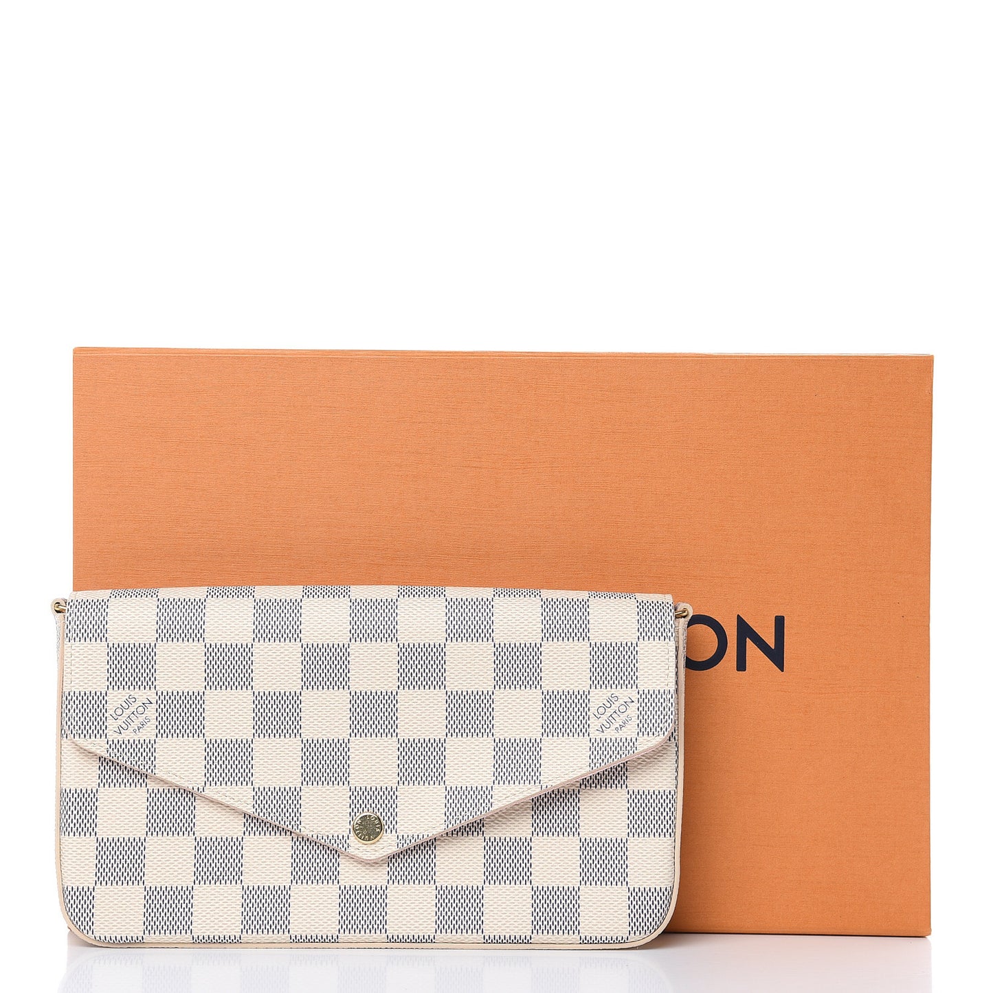 Damier Azur Pochette Felicie Chain Wallet Rose Ballerine