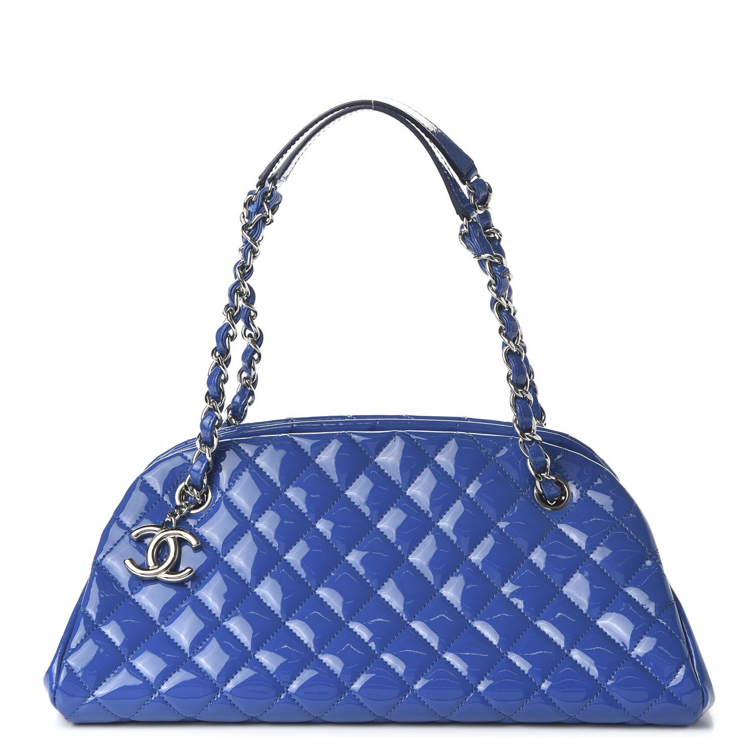Chanel Patent Quilted Medium Just Mademoiselle Blue 1 of 10
