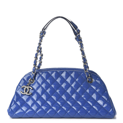 Chanel Patent Quilted Medium Just Mademoiselle Blue 1 of 10