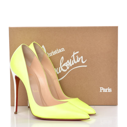 Christian Louboutin Matte Calfskin Jazz Calf Fluo So Kate 120 Pumps 38 Jaune White 11 of 11