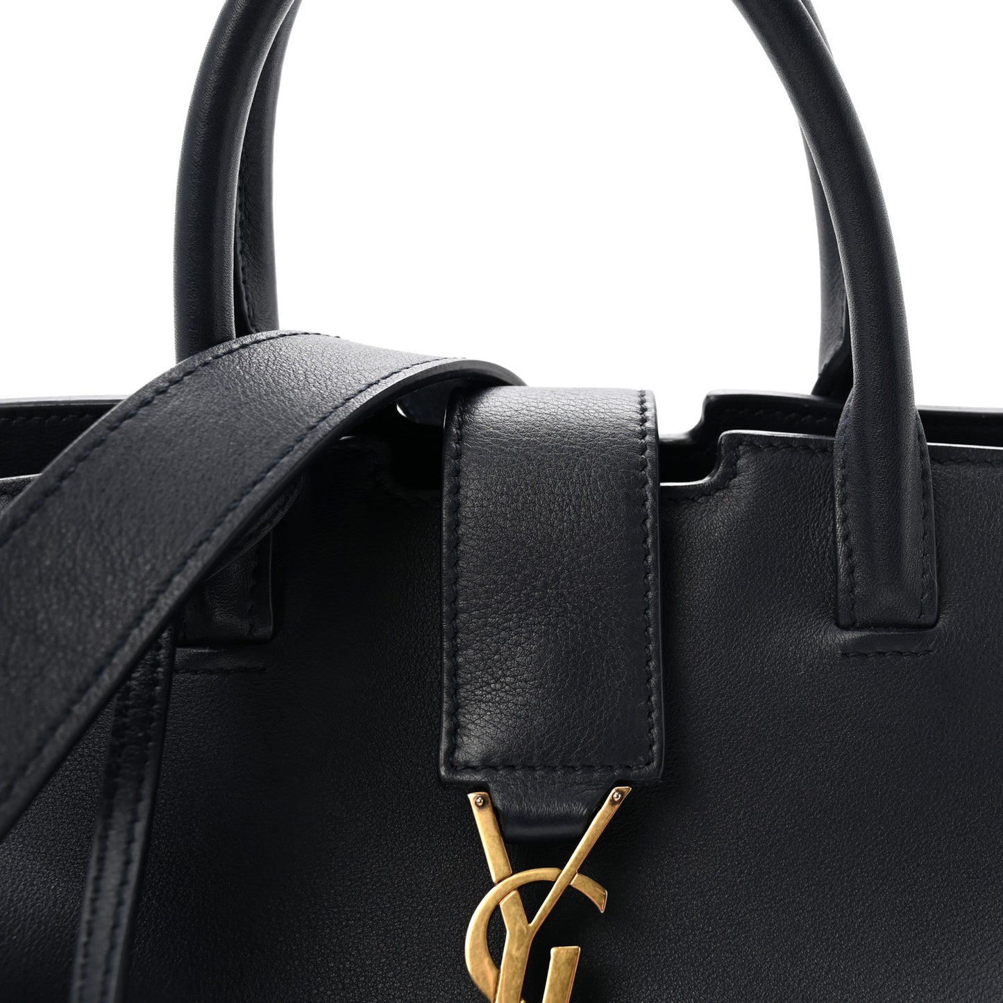 Calfskin Suede Small Monogram Downtown Cabas Navy Blue