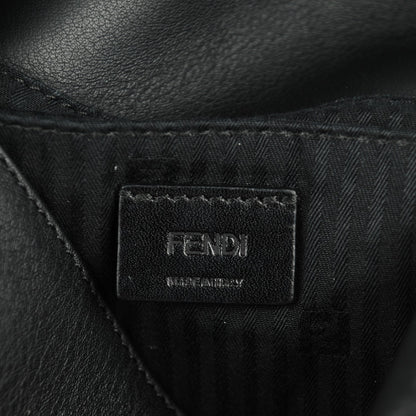Fendi Vitello Flamingo Enamel Fendista Pouchette Crossbody Black 7 of 9