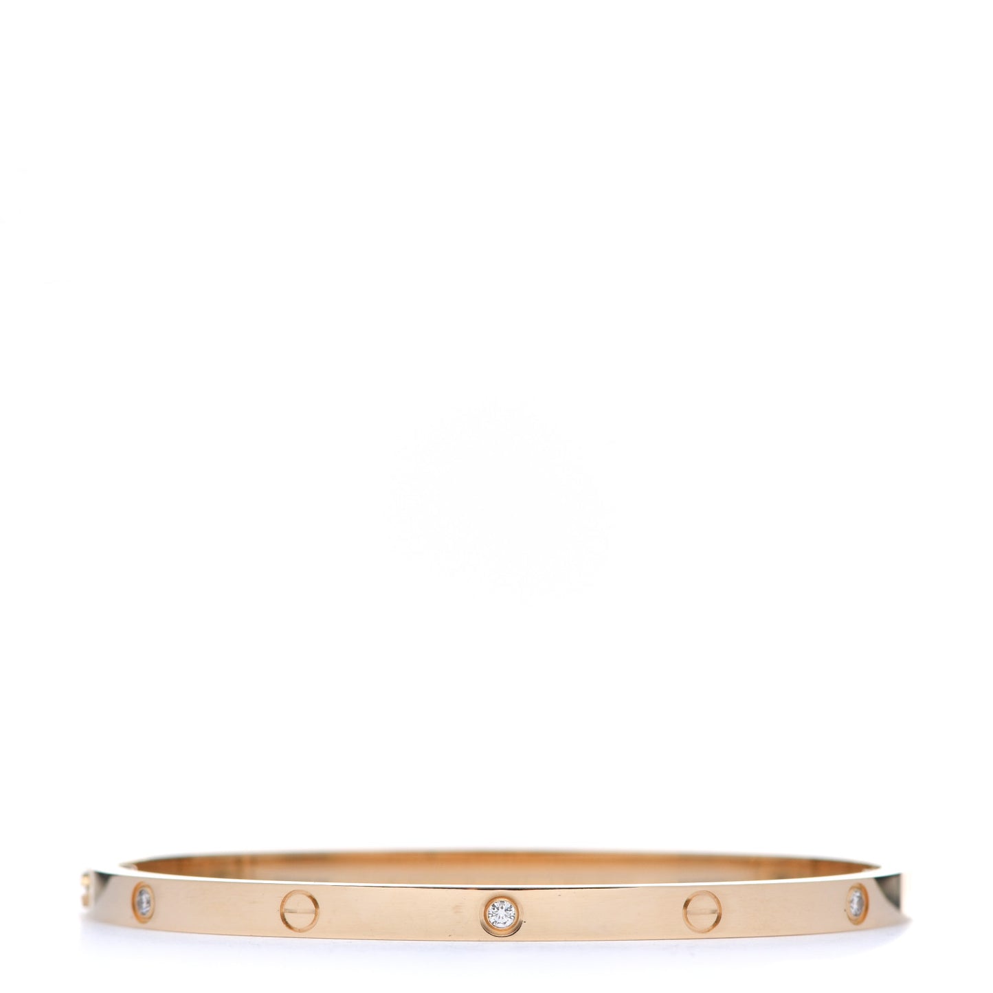 18K Yellow Gold 6 Diamond Small LOVE Bracelet 16