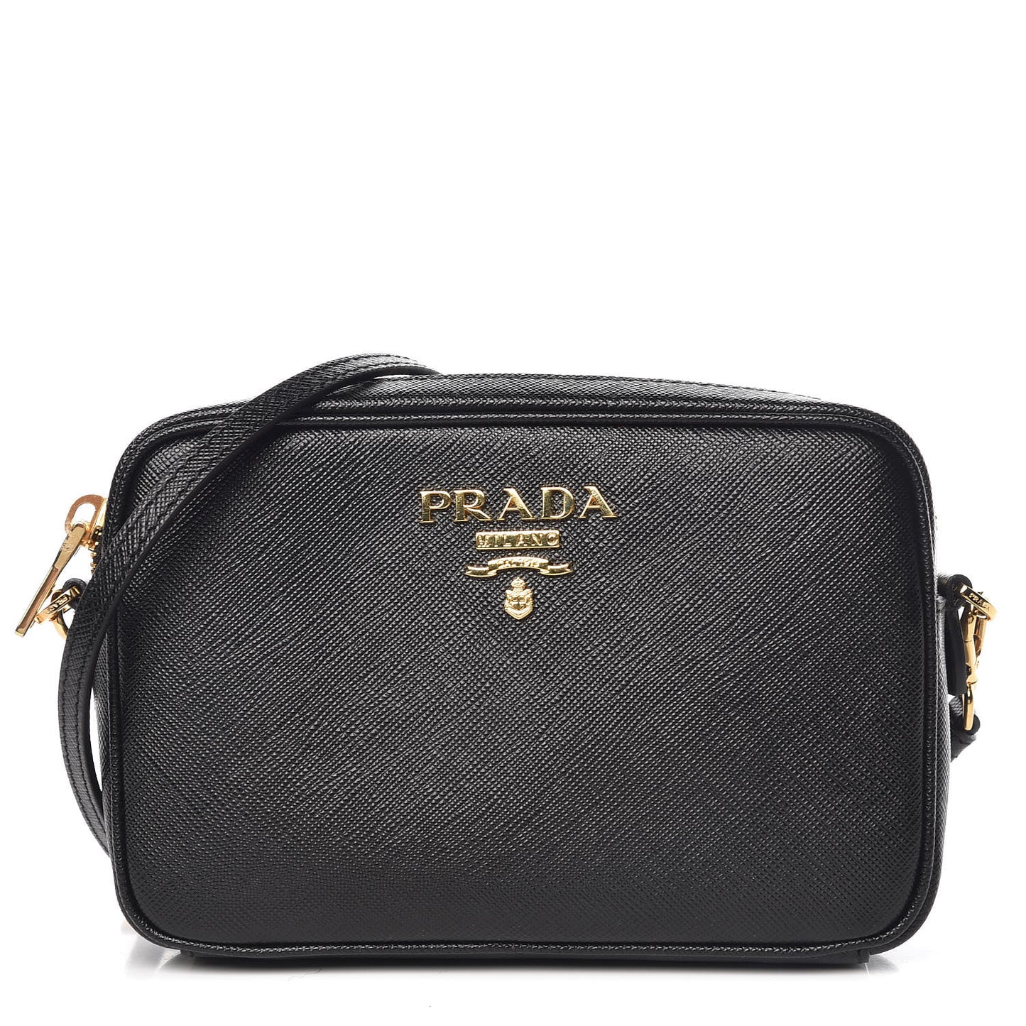 Saffiano Small Camera Crossbody Bag Black