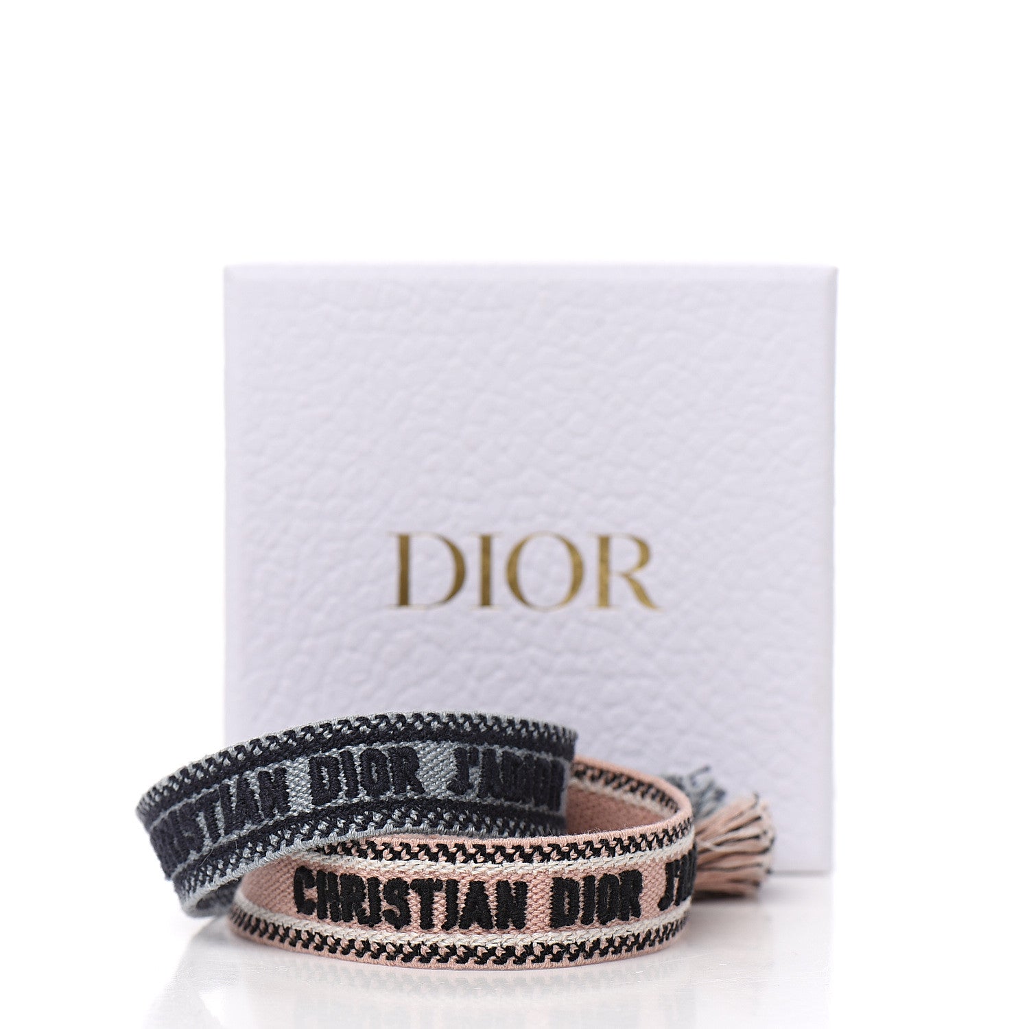 Christian Dior Woven Cotton J'Adior Friendship Bracelet Set Blue Pink 3 of 3