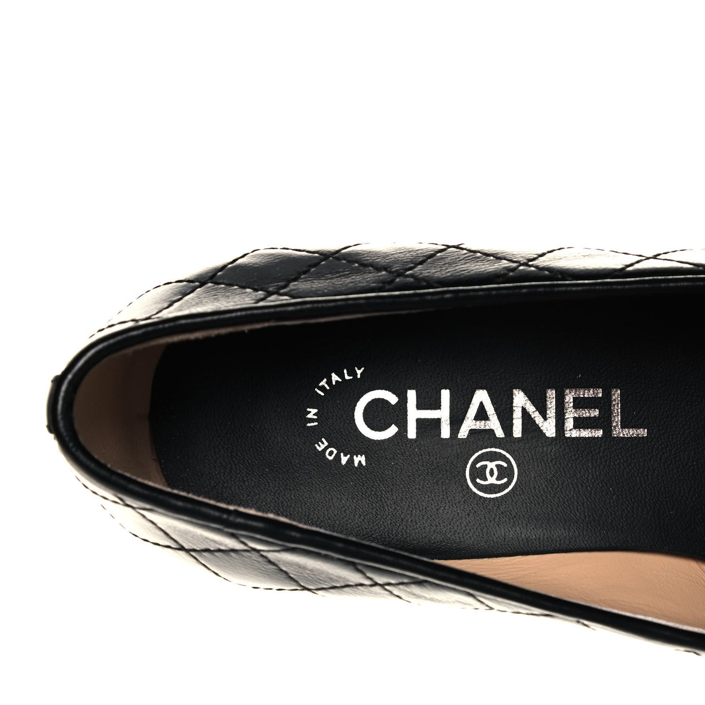 Calfskin Stitched CC Loafers 36.5 Black