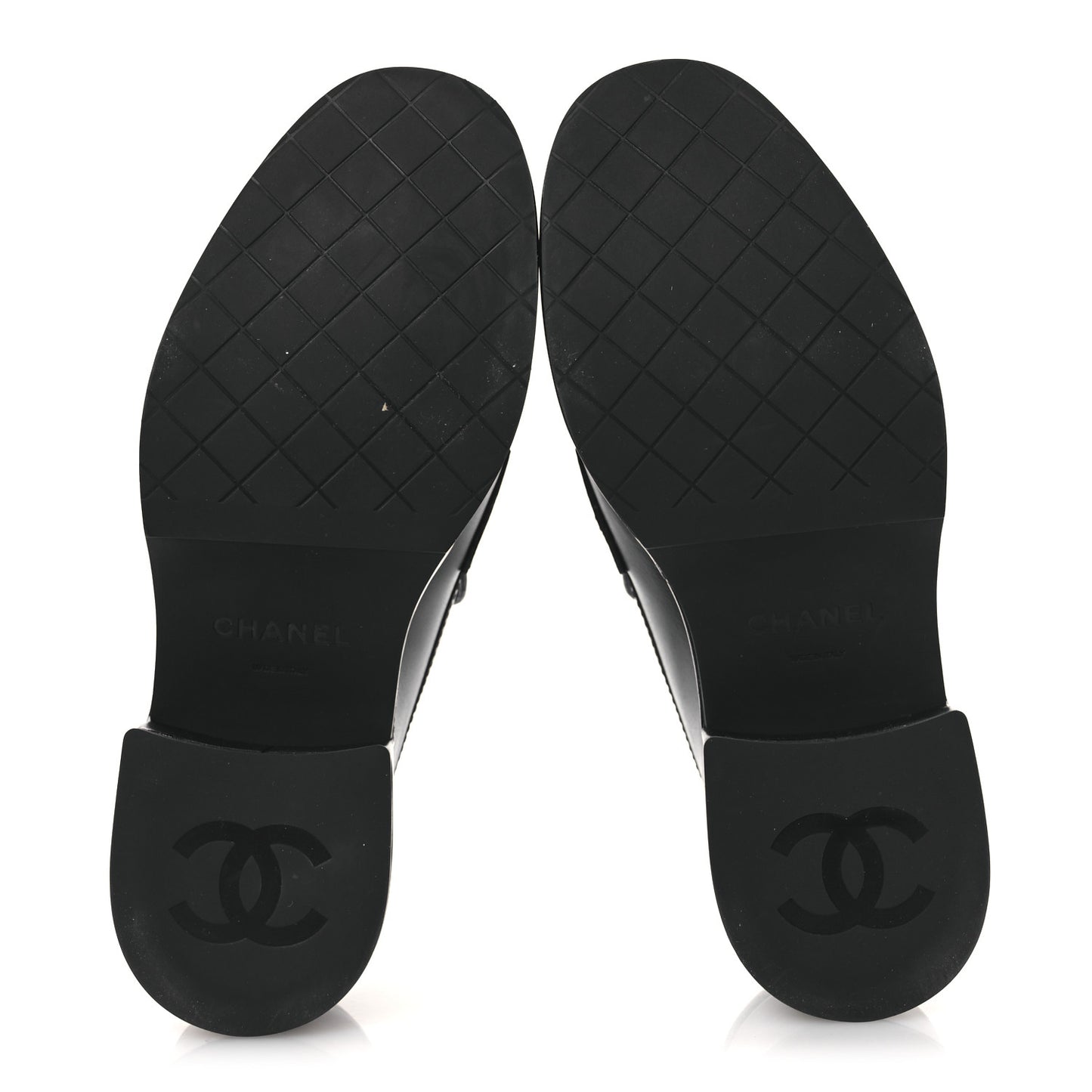 Calfskin CC Platform Loafers 38 Black