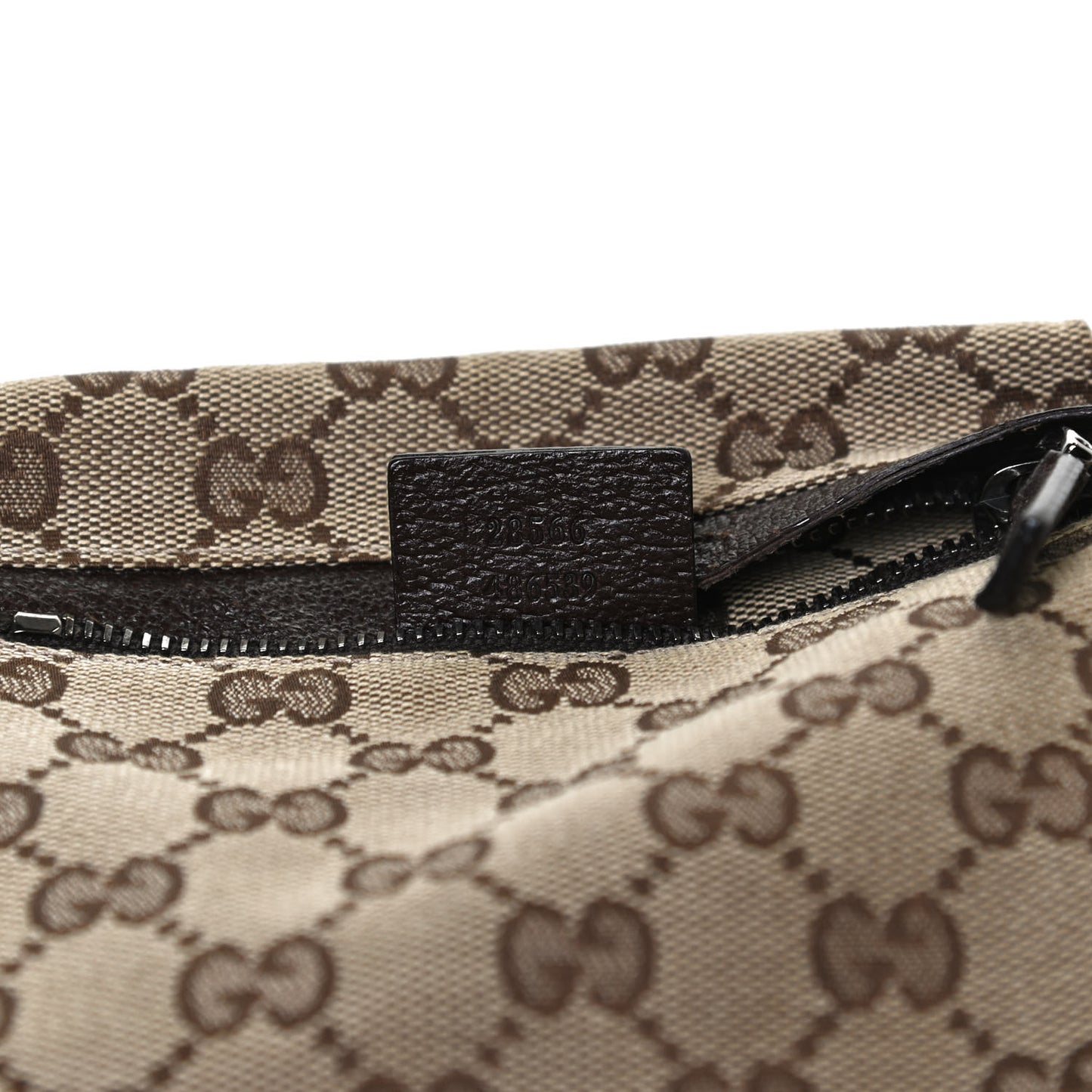 GG Monogram Double Pocket Belt Bag Dark Brown