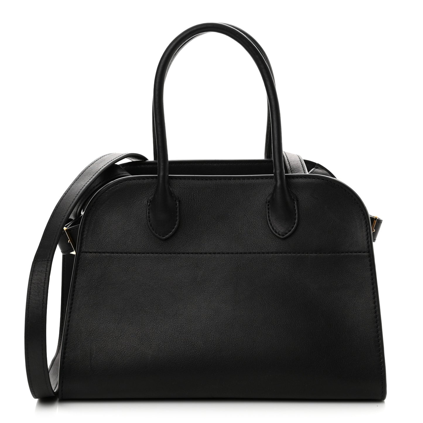 Polished Saddle Calfskin Soft Margaux 10 Bag Black