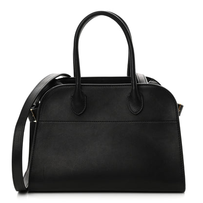 The Row Polished Saddle Calfskin Soft Margaux 10 Bag Black 1 of 10