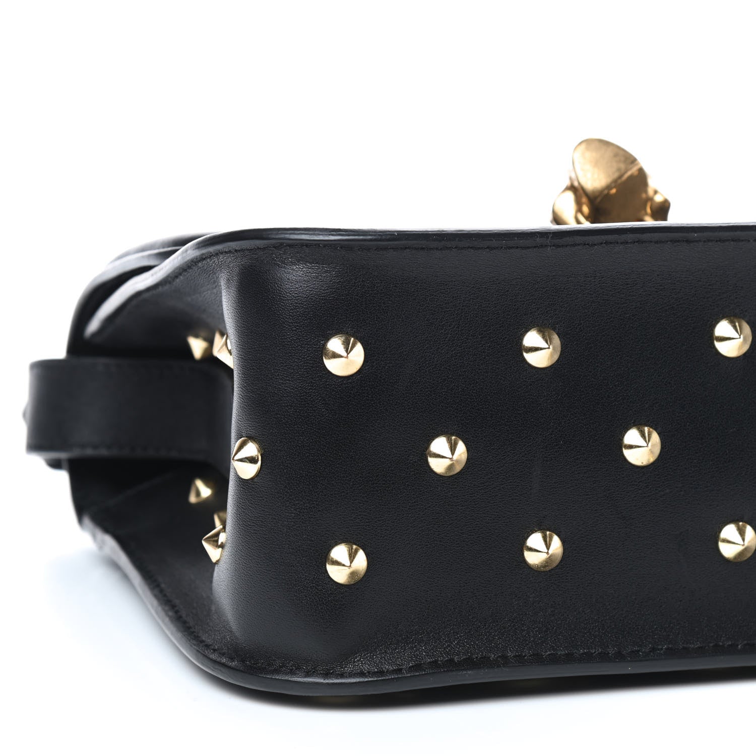 Alexander McQueen Calfskin Studded Small Padlock Crossbody Bag Black 5 of 8