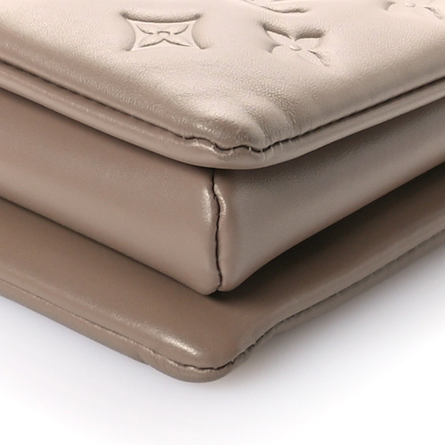 Lambskin Embossed Monogram Coussin PM Taupe