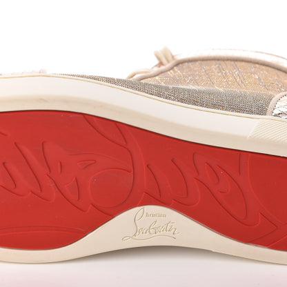 Christian Louboutin Lame Womens Lou Spikes Flat Sneakers 37.5 Gold 7 of 9