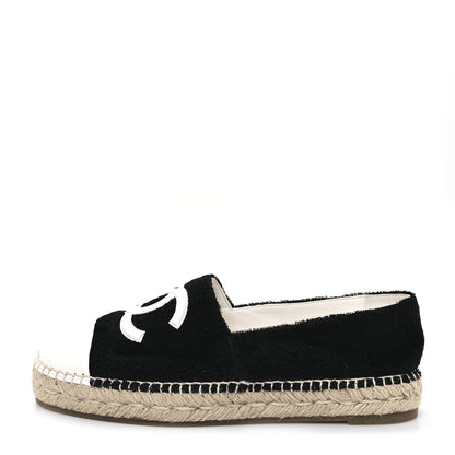Chanel Cotton Lambskin CC Espadrilles 41 Black White 1 of 10