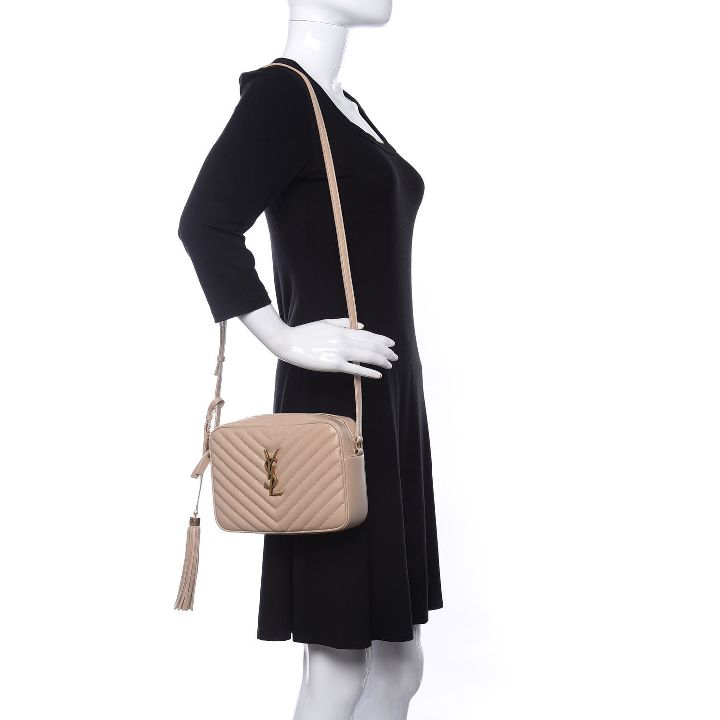 Calfskin Matelasse Monogram Lou Camera Bag Dark Latte