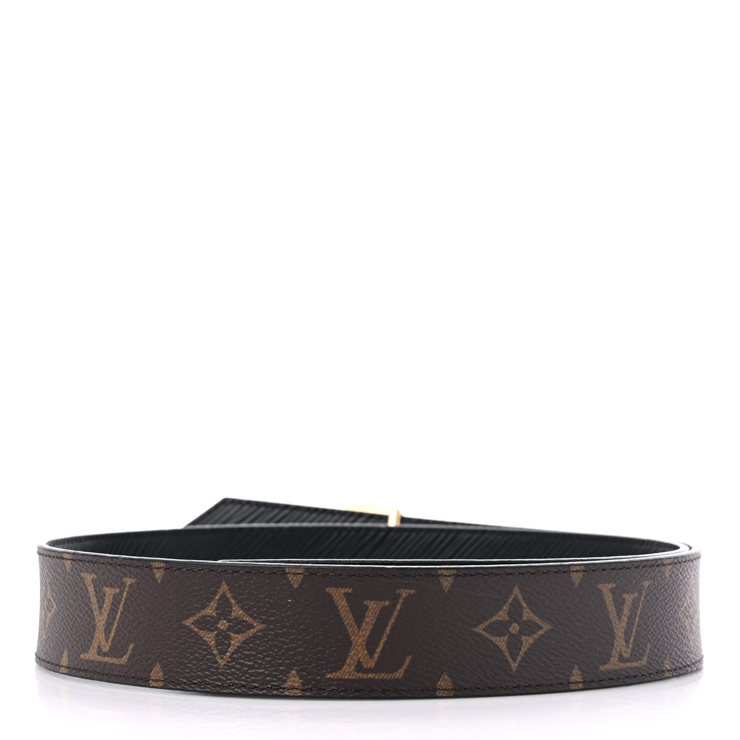 Monogram Epi 35mm LV Circle Reversible Belt 85 34 Black